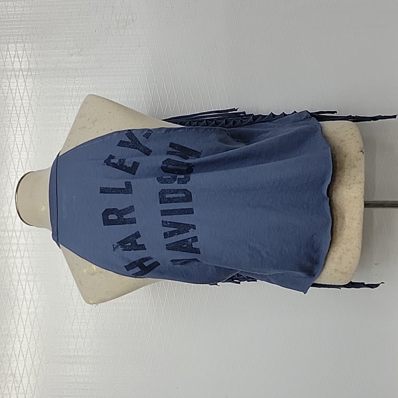 Harley-Davidson Women's Blue Fringe Graphic Tank - Picture 2 of 6